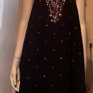 Strapless Black Dress with copper Embellishments